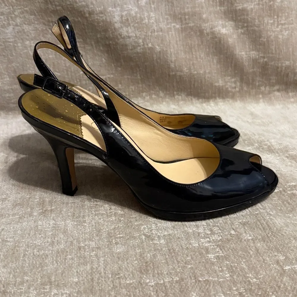 Cole Haan Black Patent Slingback Heels